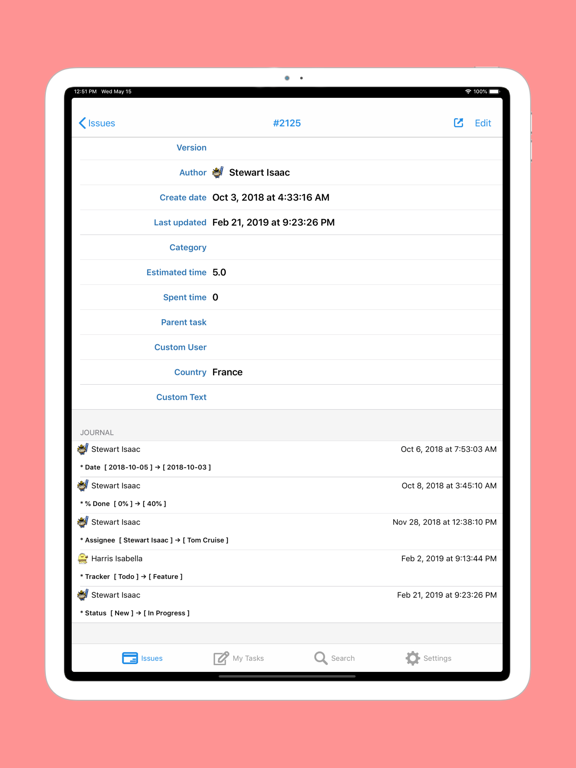 Screenshot #6 pour RedminePM