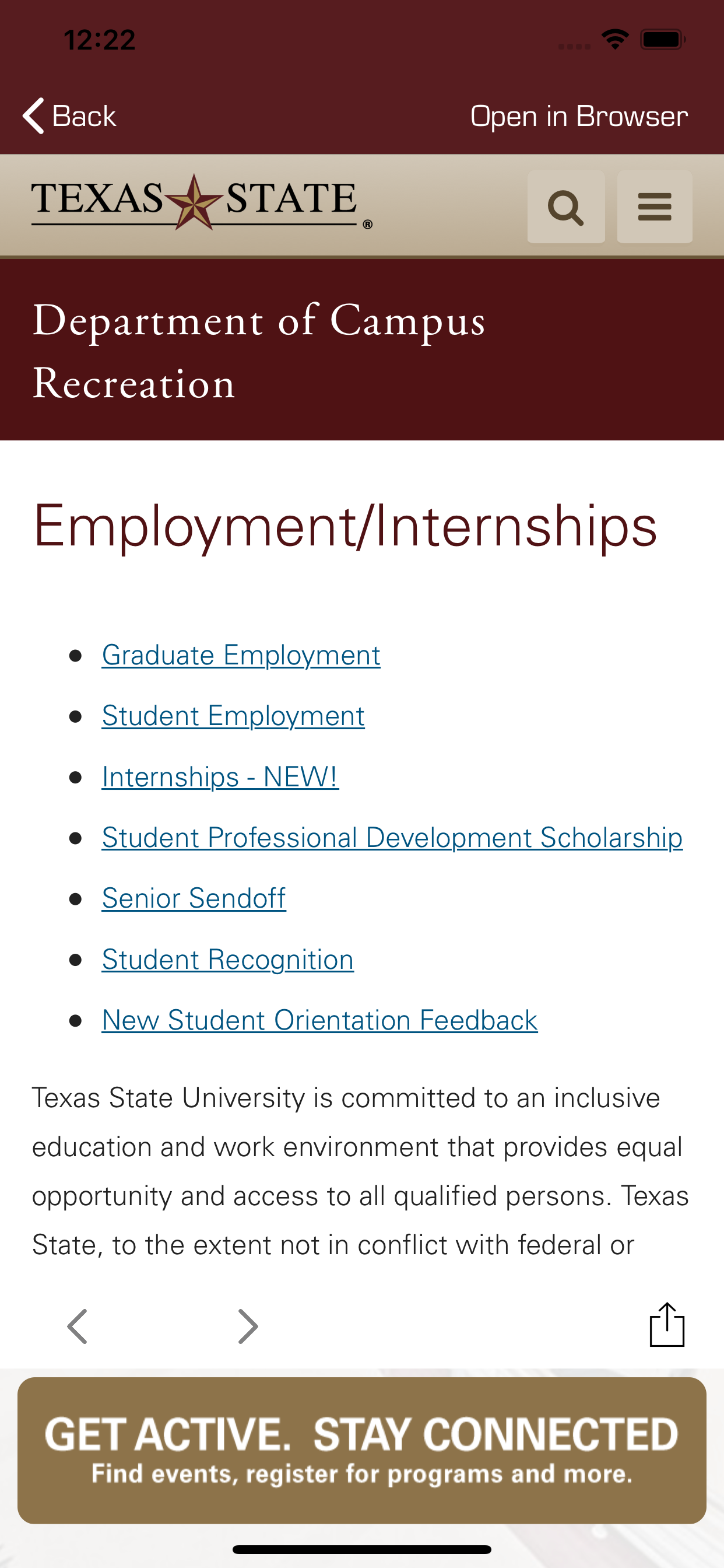 Texas State Campus Recreation screenshot 4