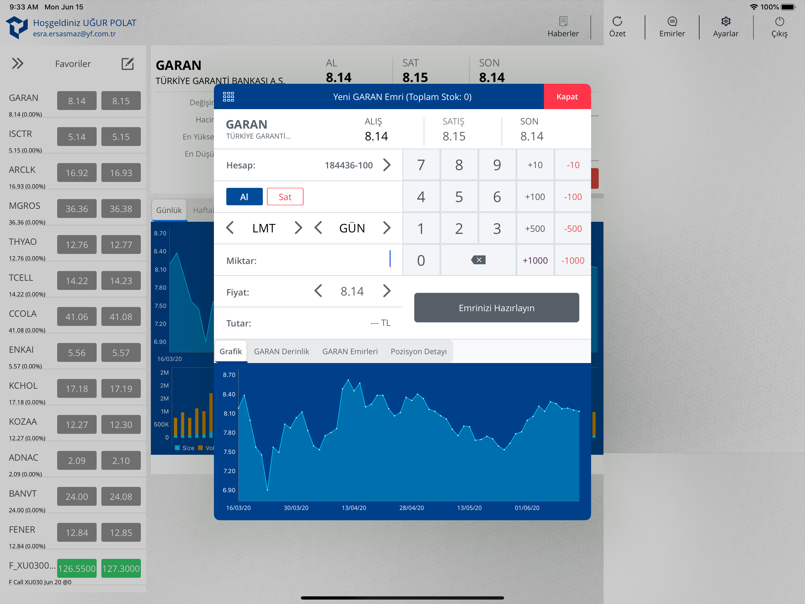 YFTrader for iPad screenshot 4