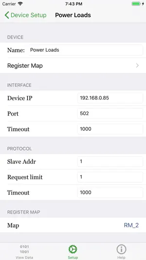 ezModbus screenshot 3
