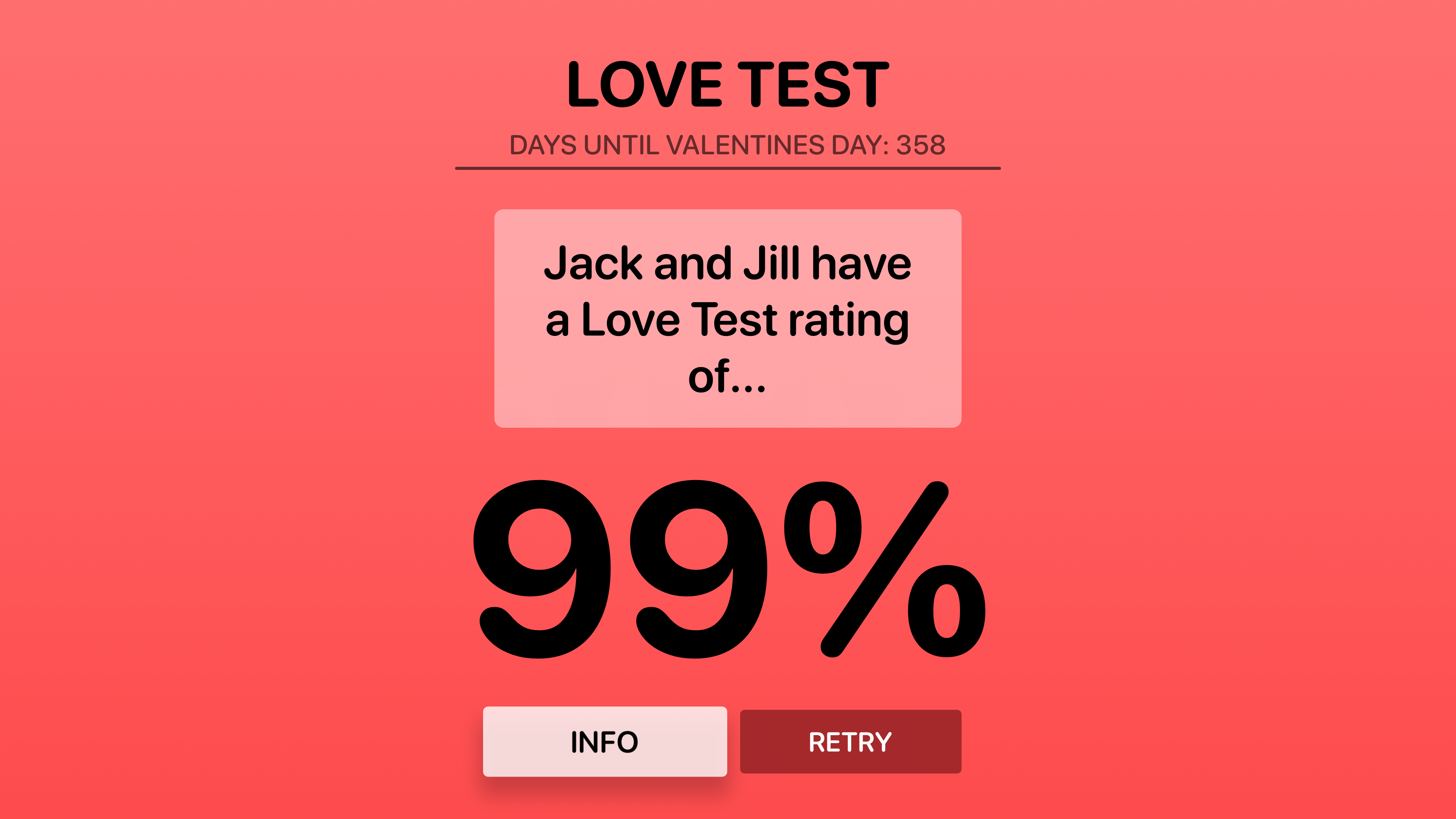 Love Test Compatibility Rating