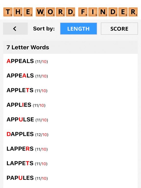 The Word Finder screenshot