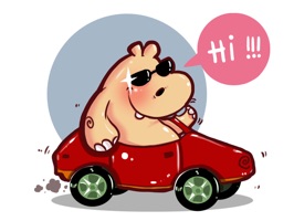 Funny and adorable boy hippo