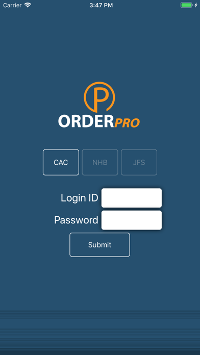 OrderProWeb Screenshot