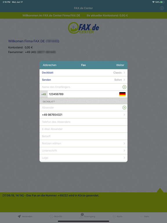 Screenshot #5 pour Fax.de Center