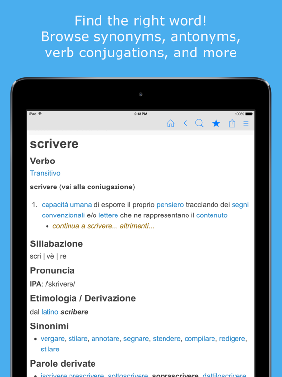 Screenshot #6 pour Italian Dictionary & Thesaurus