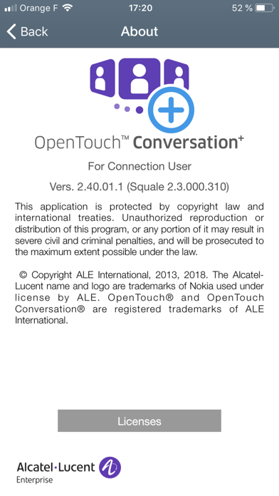 OpenTouch Conversation Plus Screenshot