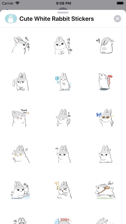 Cute White Rabbit Stickers