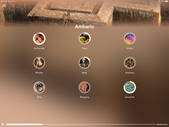 Learn Amharic - EuroTalk iPad screenshot 1 - Education app
