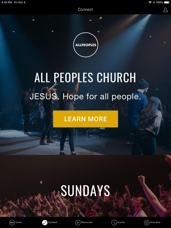 All Peoples Church iPad screenshot 2 - Lifestyle app