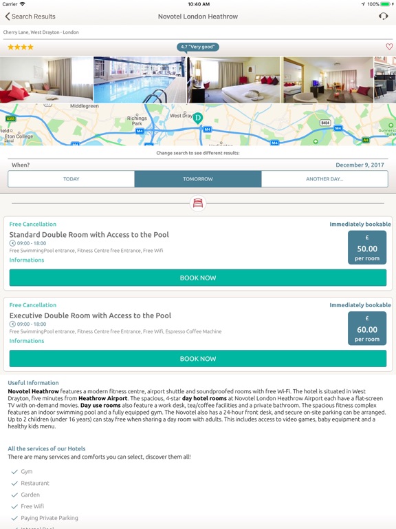 DayBreakHotels iPad screenshot 1 - Travel app