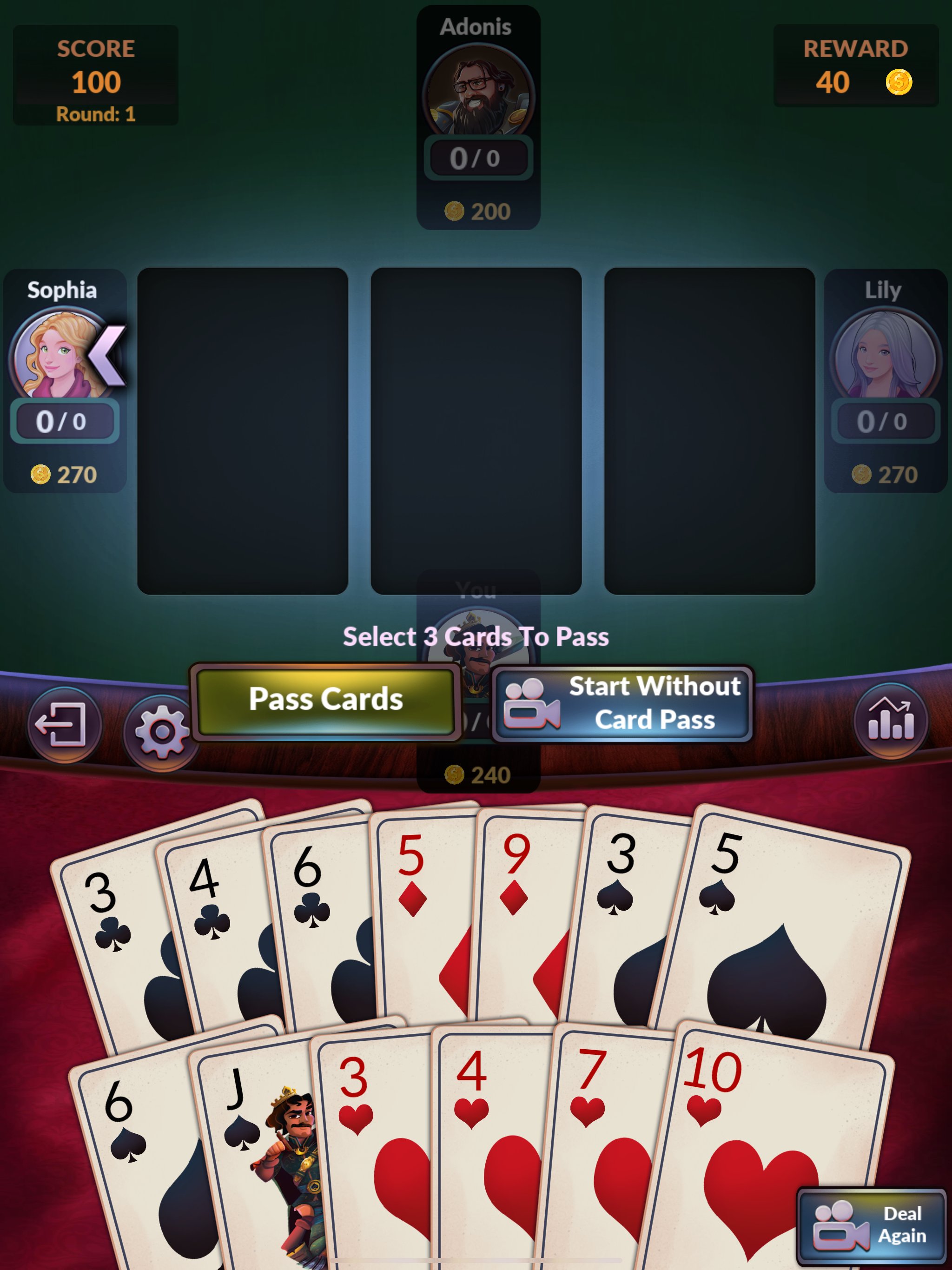 Hearts - Offline Card Games