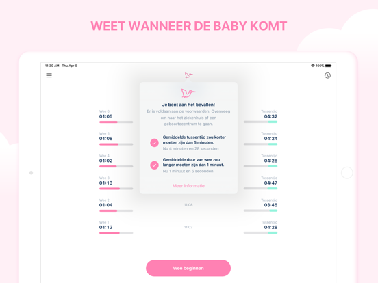 Storky - weeëntimer iPad app afbeelding 4