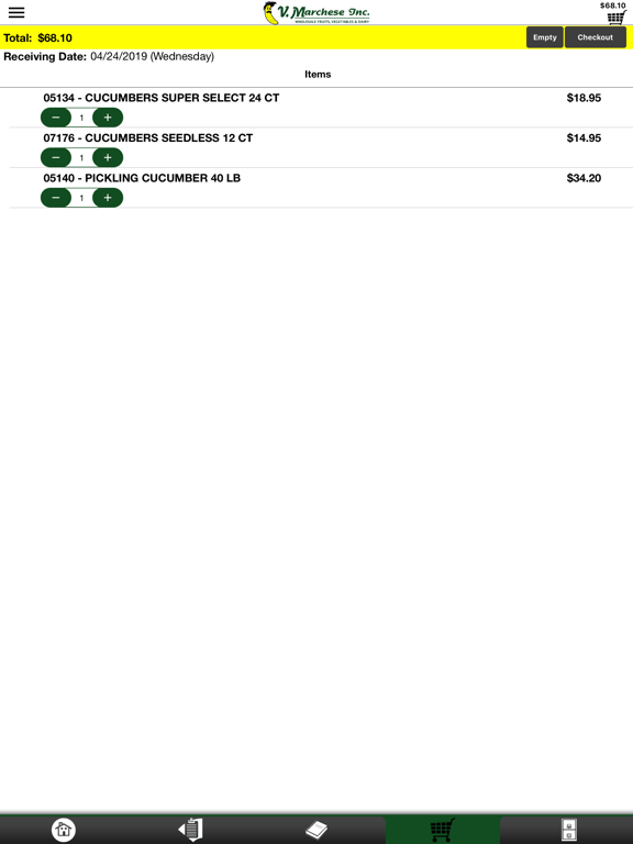 V. Marchese Checkout iPad screenshot