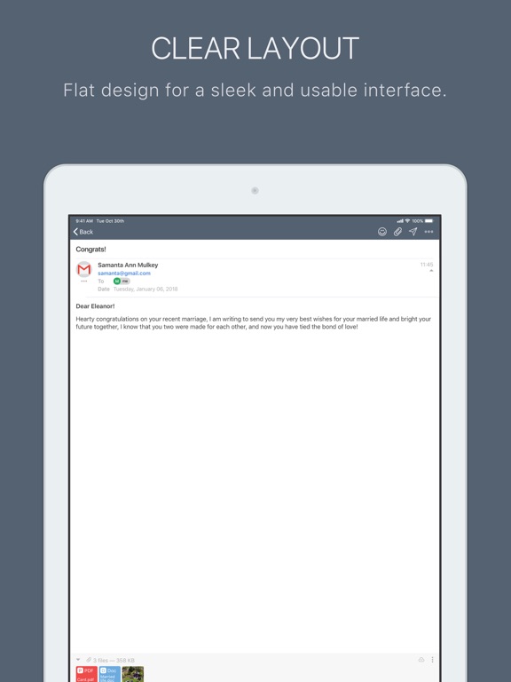 Mail2World iPad screenshot