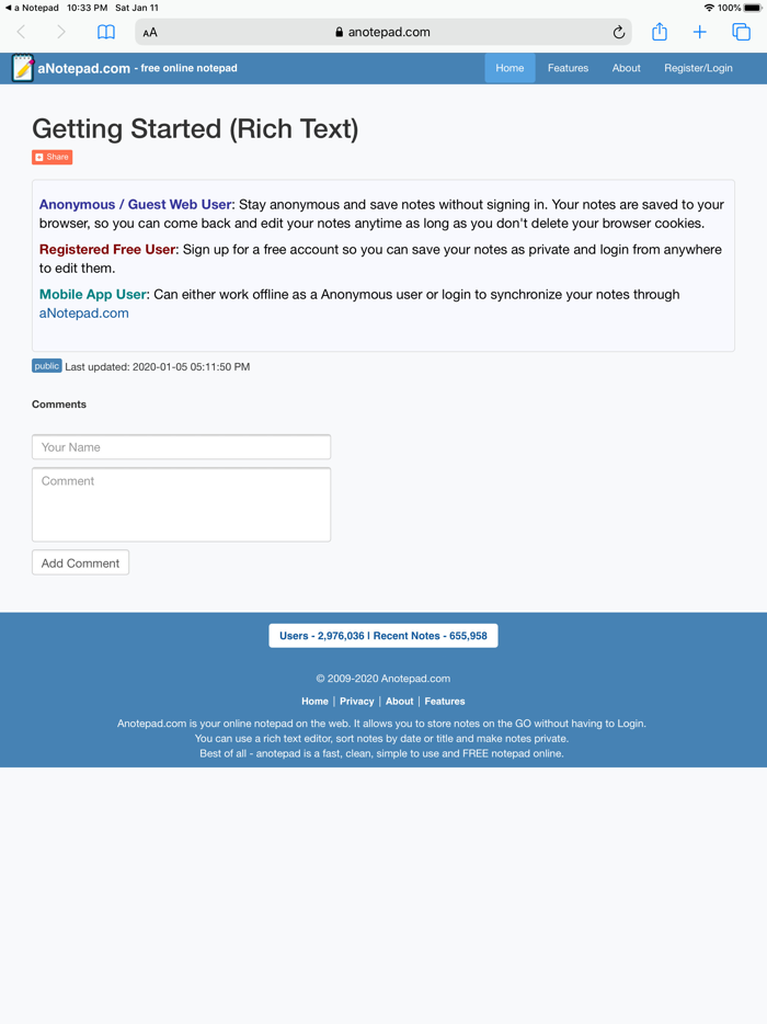 a Notepad - Take and Share Notes