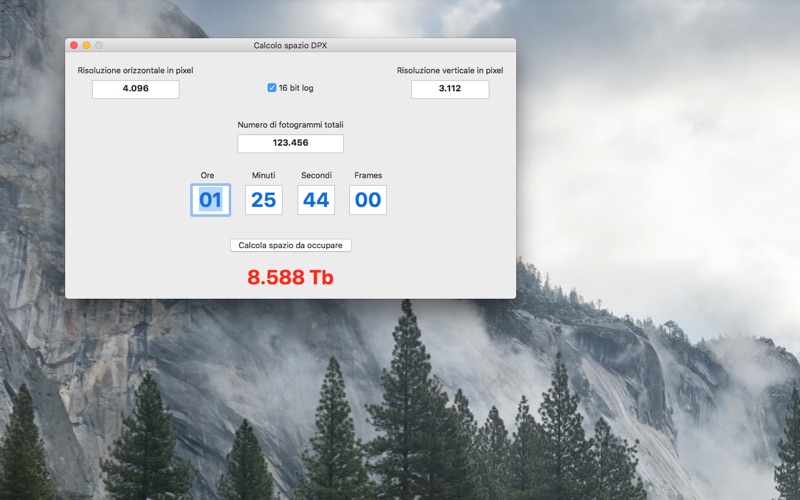 Screenshot #2 pour Calcolo spazio Scansione DPX