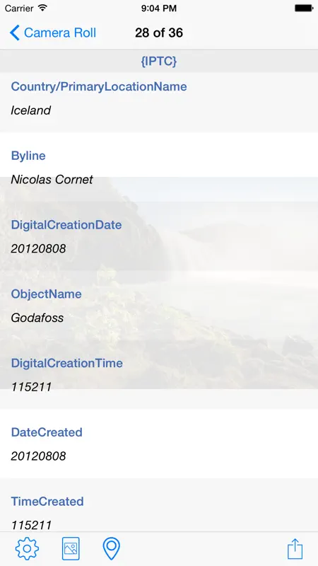 Photo Metadata Viewer on iPhone — screenshot 3 of 5