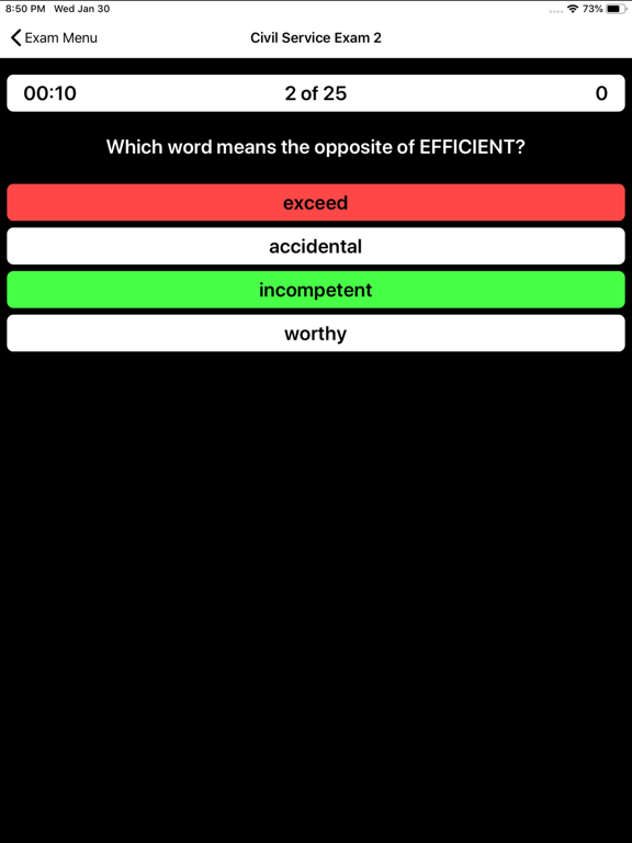 Civil Service Exam Prep iPad screenshot