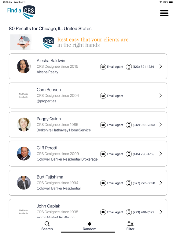 Find a CRS iPad screenshot 1 - Business app