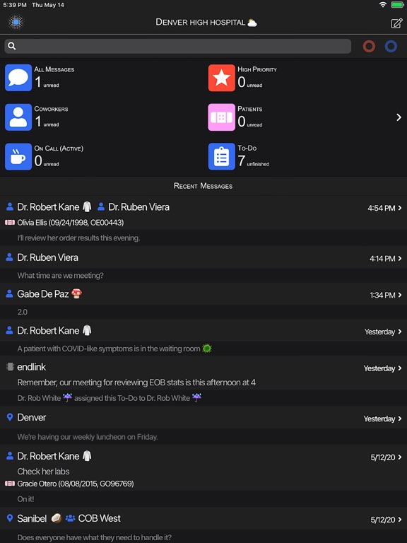 endlink® Secure Messenger iPad screenshot 1 - Medical app