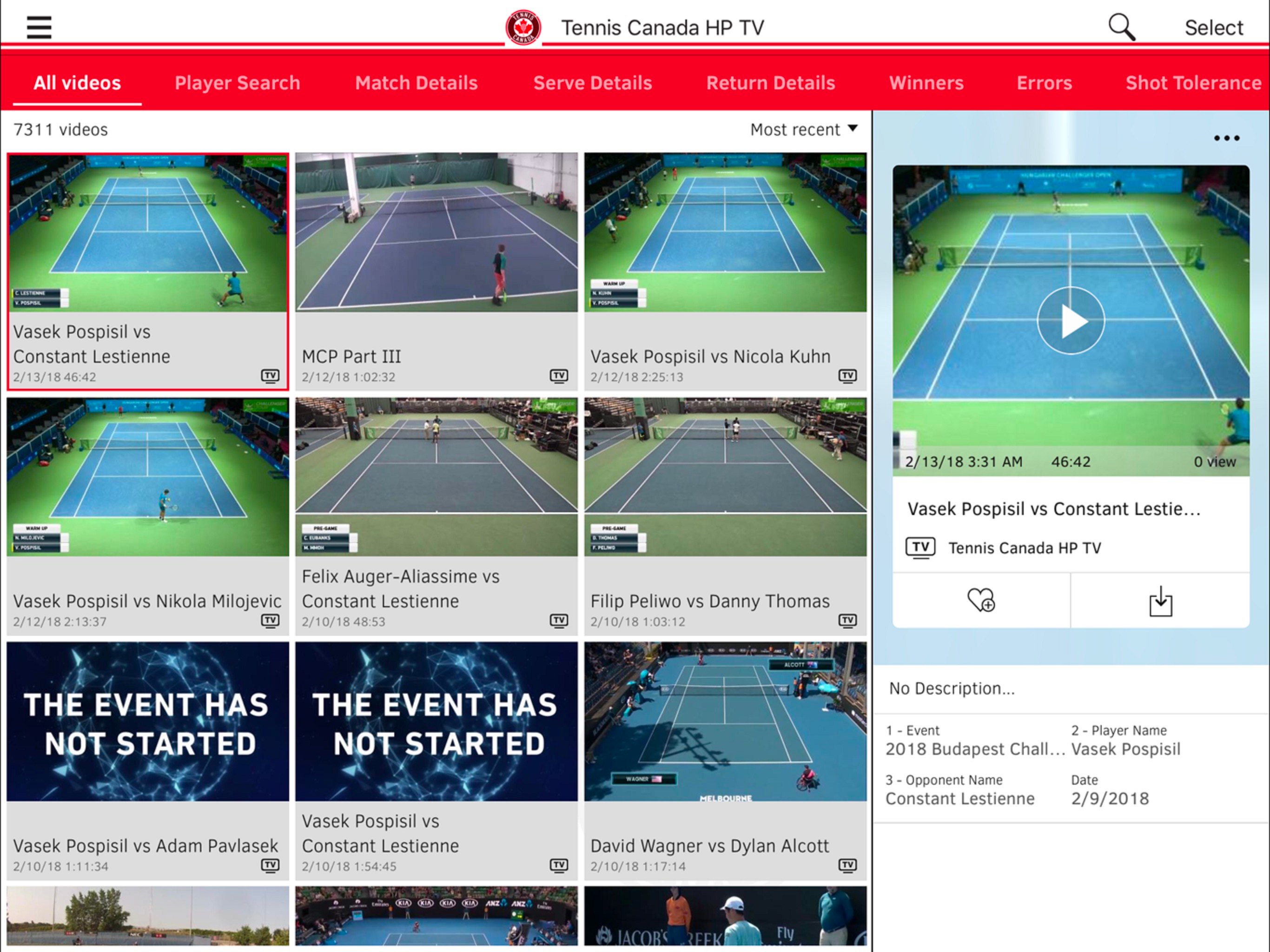 Tennis Canada HP TV