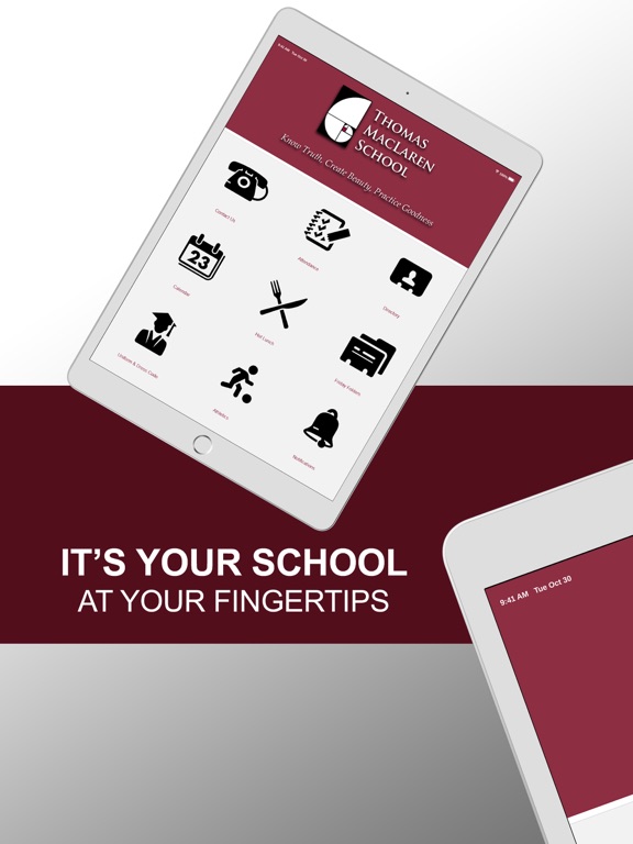 Thomas MacLaren School iPad screenshot 1 - Education app