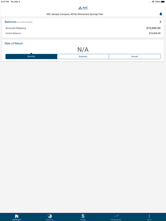 ASC Trust iPad screenshot 3 - Finance app