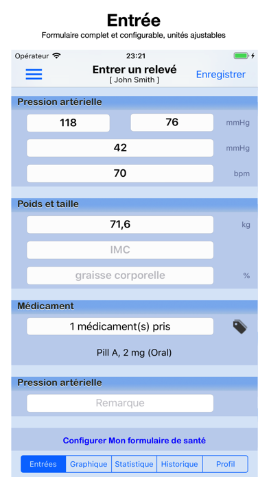 Screenshot #1 pour Pression Artérielle Suivi