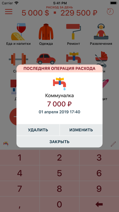 Расходы - личный бюджет Screenshot