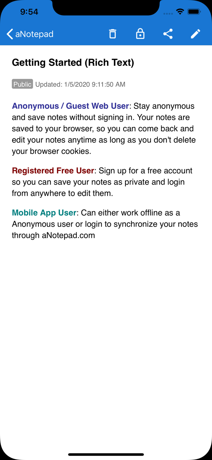 a Notepad - Take and Share Notes