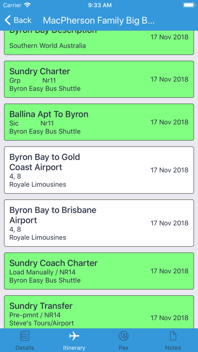 Tourplan Operations Screenshot