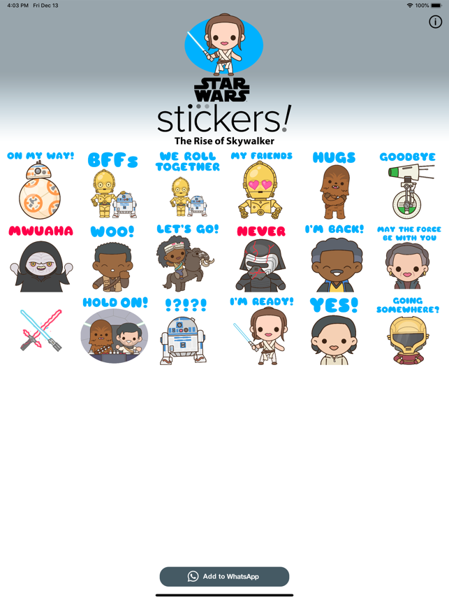 ‎The Rise of Skywalker Stickers Screenshot