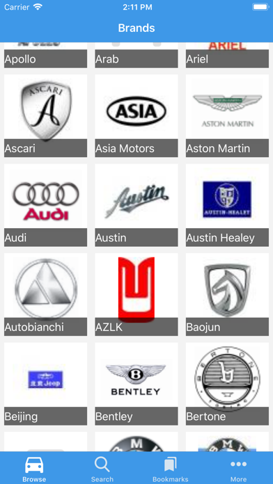 Cars Database Screenshot