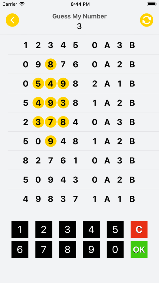 #2. Guess Number - 1A2B (iOS) Podle: CHENGDU MIAOZHI TECHNOLOGY CO., LTD.
