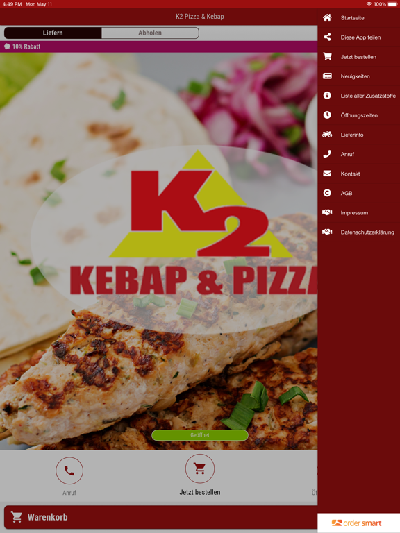 Screenshot #5 pour K2 Pizza & Kebap