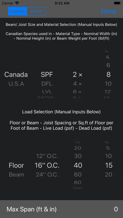 Screenshot #1 pour Beam & Joist Span Calculator