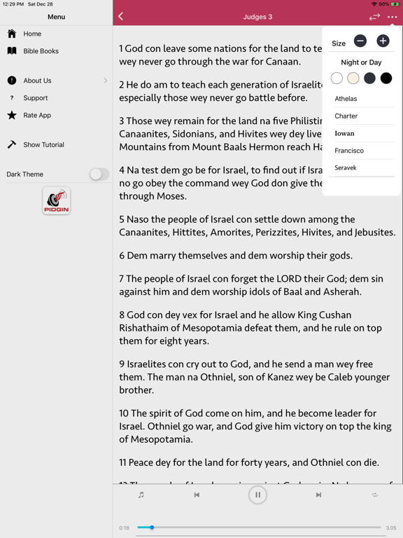 Pidgin Audio Bible iPad screenshot 6 - Book app