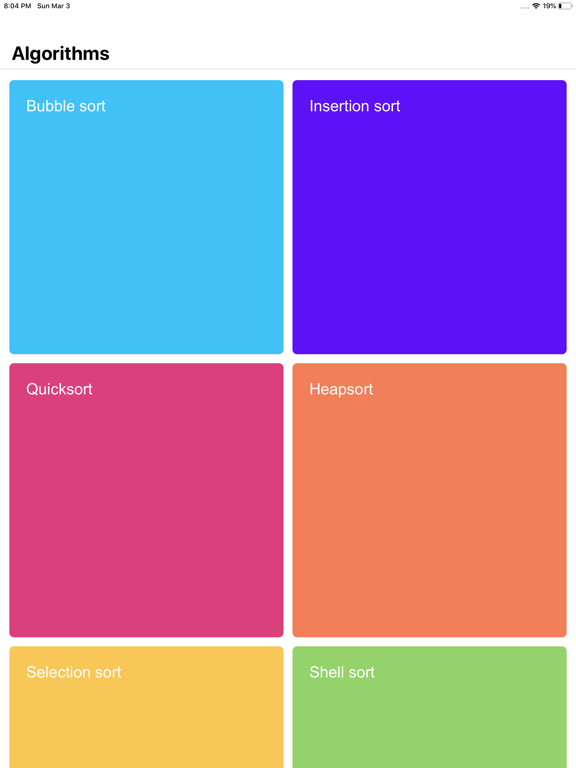 Screenshot #4 pour Sorting algorithms visualised