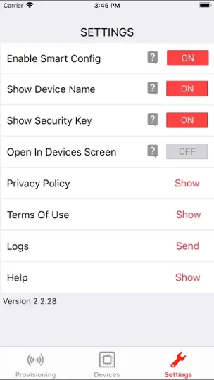 Screenshot von SimpleLink™ Wi-Fi® Starter Pro auf dem iPhone 5
