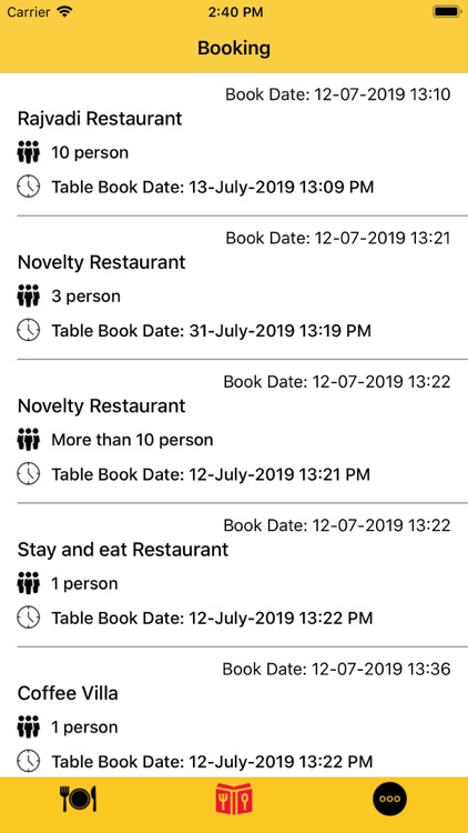 EBooking Table-Online Booking