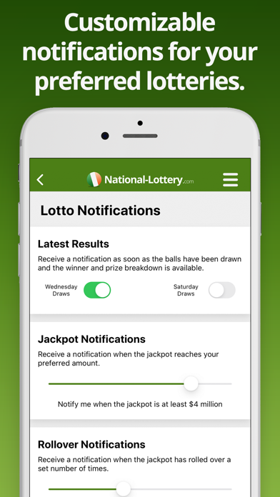 Irish Lottery Results Screenshot