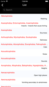 Phobias - dictionary of fears screenshot