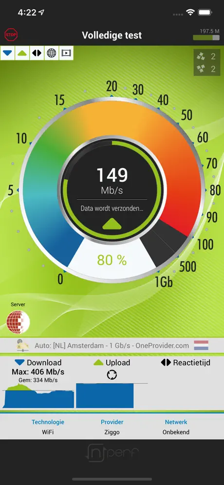 nPerf internet speed test