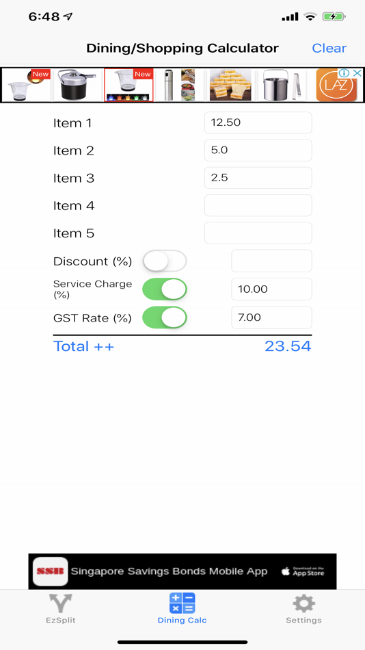 #7. EzSplit (iOS) By: Tong-Chai Siew