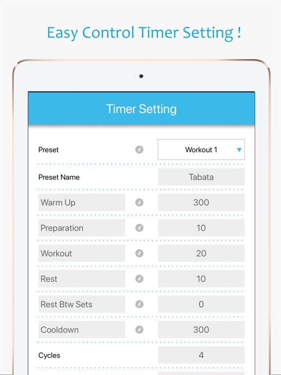 Fitness Workout Timer - Tabata iPad screenshot 5 - Health & Fitness app