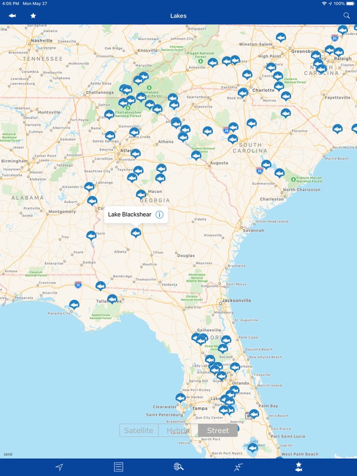 Florida, Georgia, NC, SC Lakes