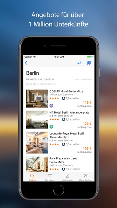 idealo Hotel & Ferienwohnung Screenshot