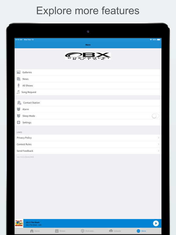 102.5 The Shark iPad screenshot 6 - Music app