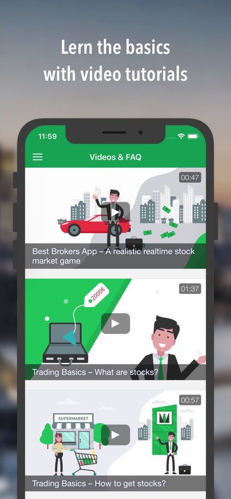 Best Brokers Stock Market Game - Aspiring investors can enhance their knowledge through engaging video tutorials, covering fundamental concepts like 'Trading Basics' with clear video thumbnails and durations.